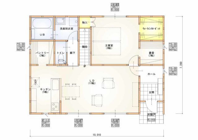 ほぼ平屋　南入　30.5坪　書斎　パントリー